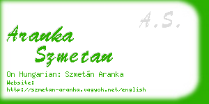 aranka szmetan business card